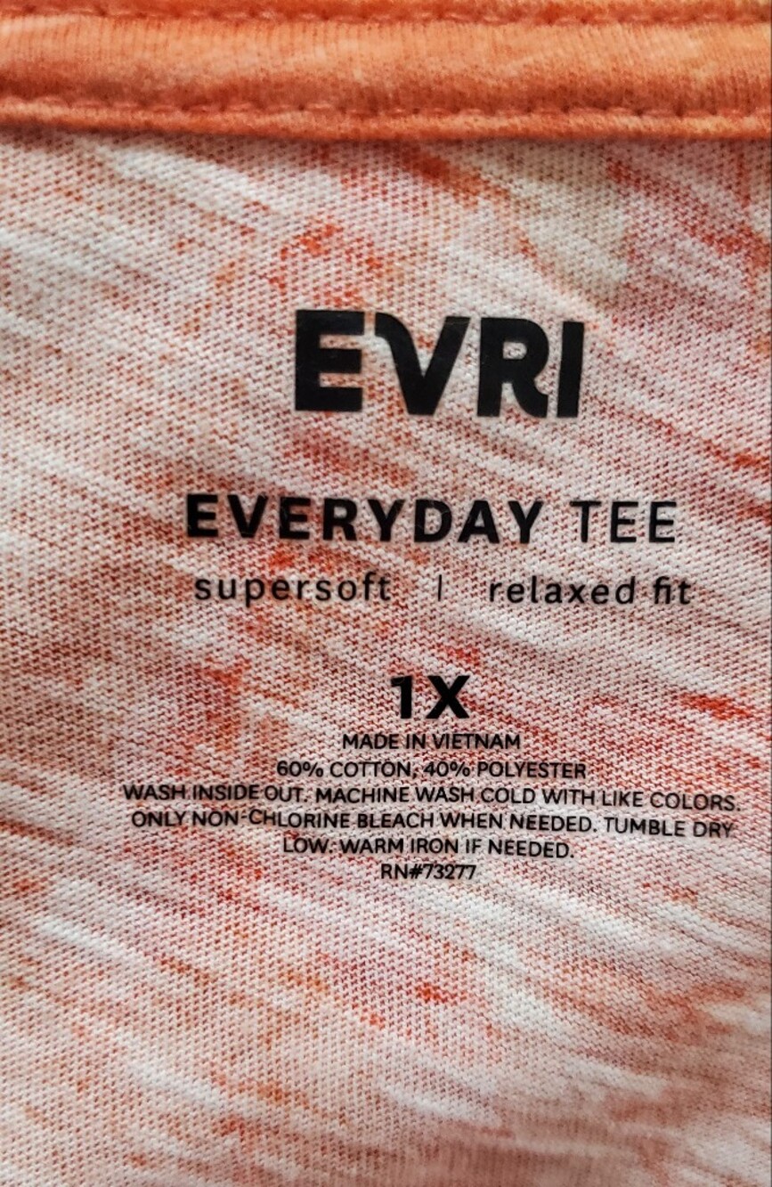 EVRI Women's V-Neck Short Sleeve Tee Tropical Print - Picture 4 of 4